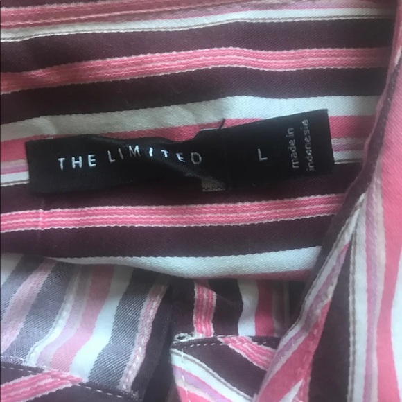 Pink stripe button down collar dress shirt L - Picture 2 of 8